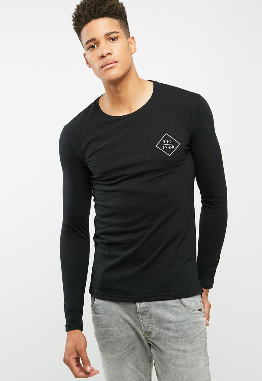 basicthread - Long graphic tail crew neck tee