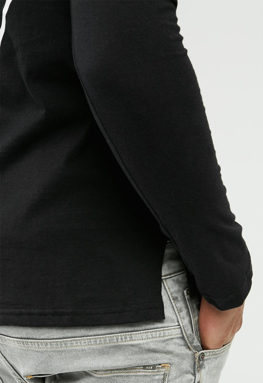 basicthread - Long graphic tail crew neck tee