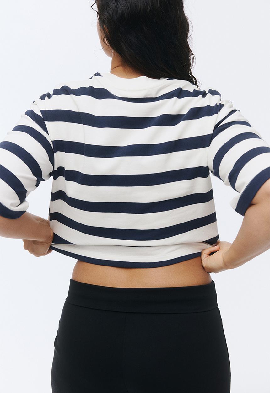 H&M - Oversized T-shirt - navy blue/striped