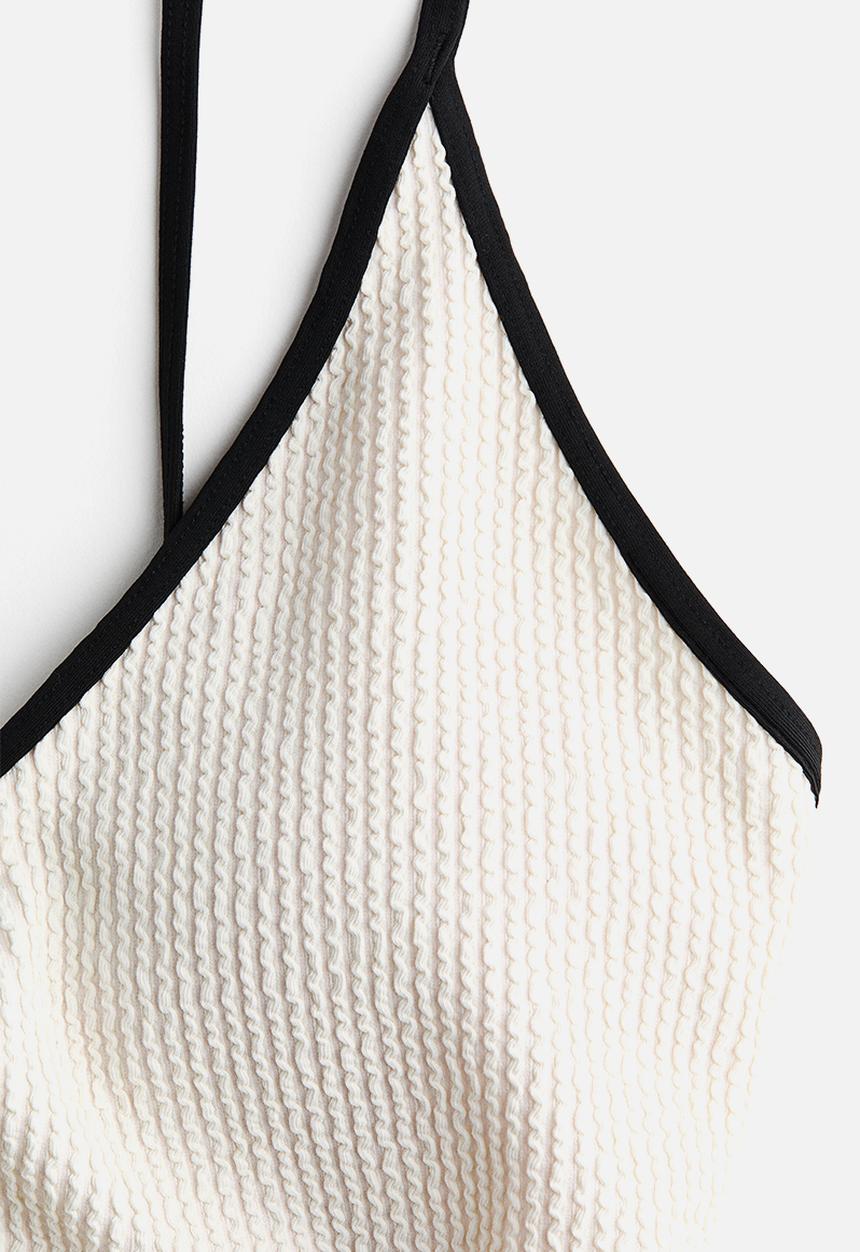 H&M - Padded-cup high leg swimsuit - white