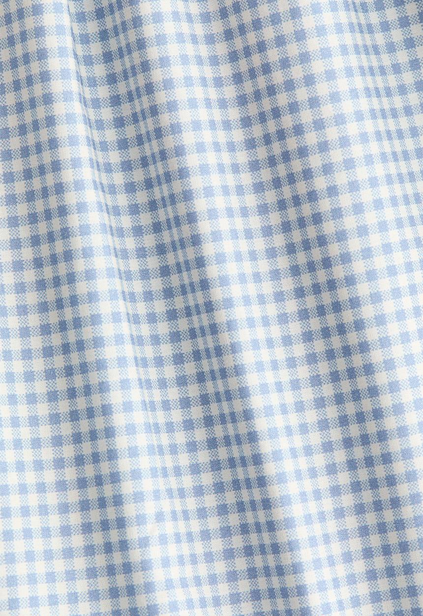 H&M - Tie-strap cotton dress - light blue/gingham check