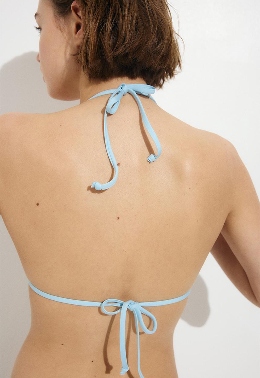 H&M - Padded triangle bikini top - light blue