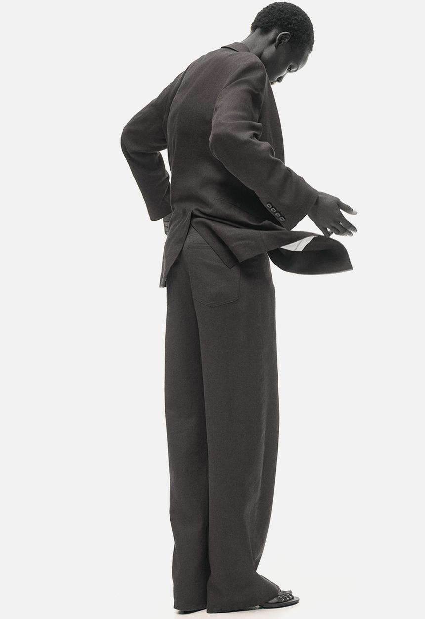 H&M - Linen-blend trousers - dark brown