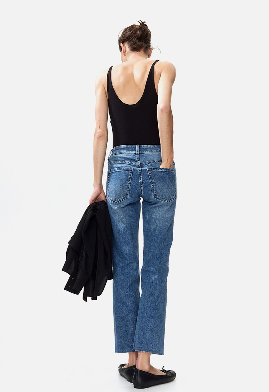H&M - Flared regular waist ankle jeans - light denim blue