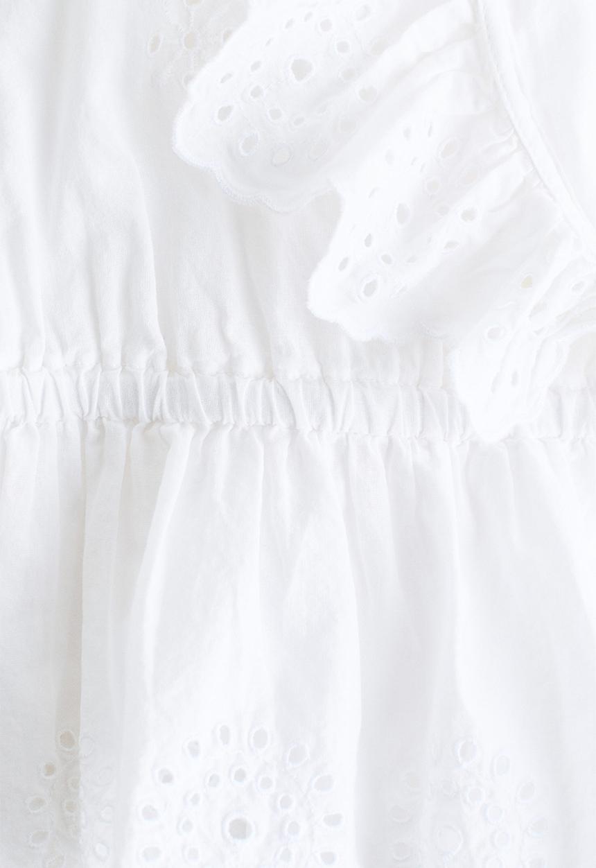 H&M - Broderie anglaise cotton blouse - white
