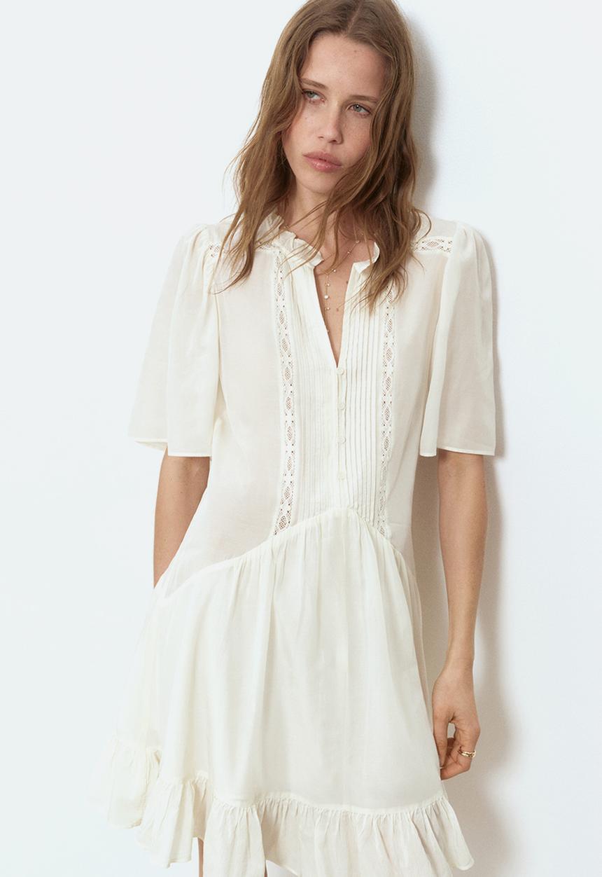 H&M - Viscose-blend tunic dress - cream