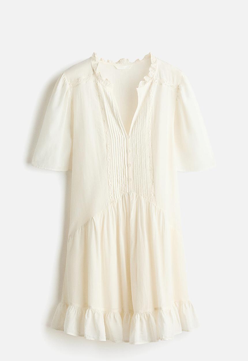 H&M - Viscose-blend tunic dress - cream