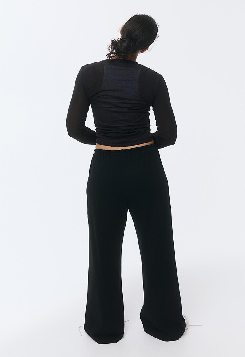 H&M - Cotton drawstring trousers - black