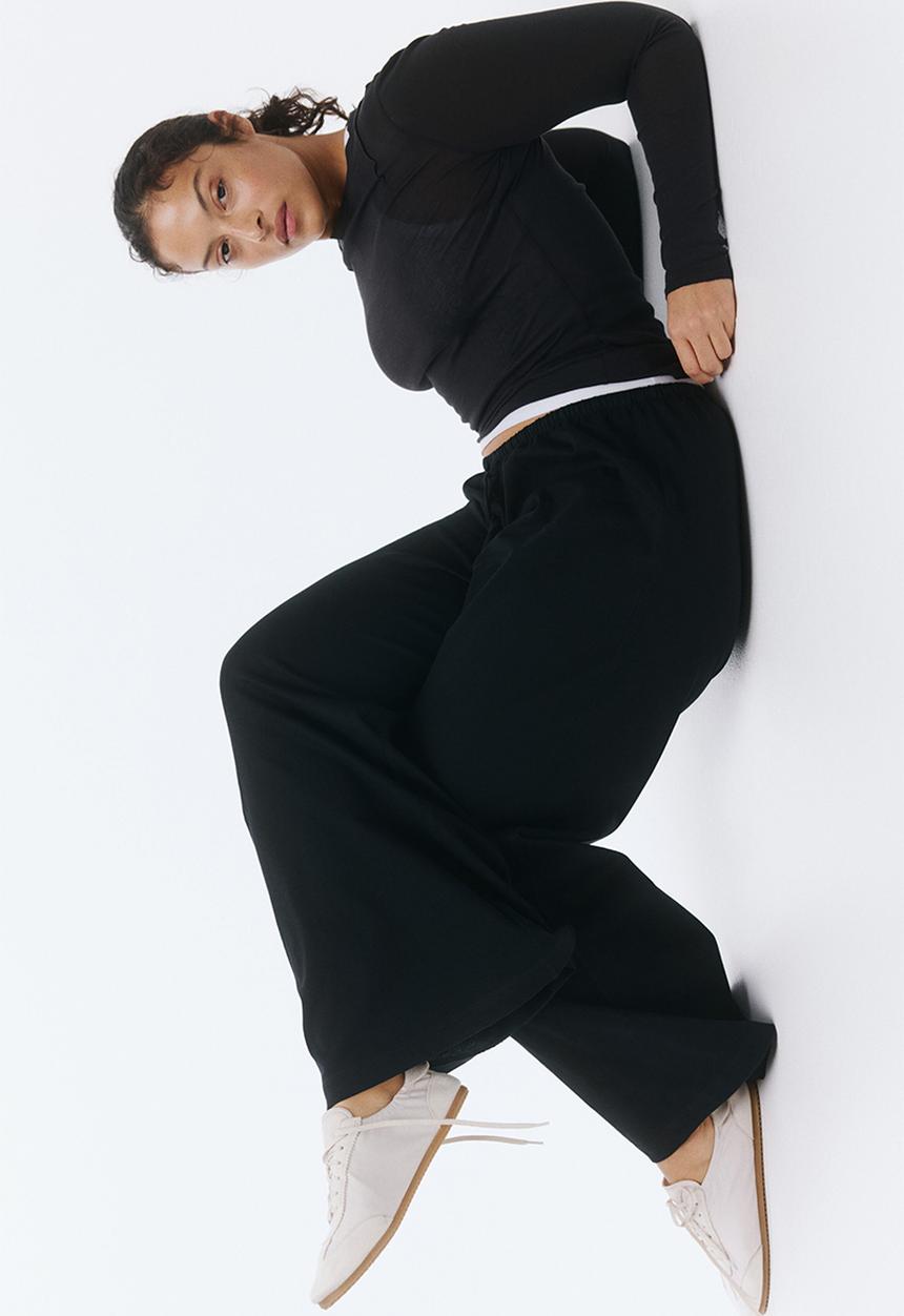 H&M - Cotton drawstring trousers - black