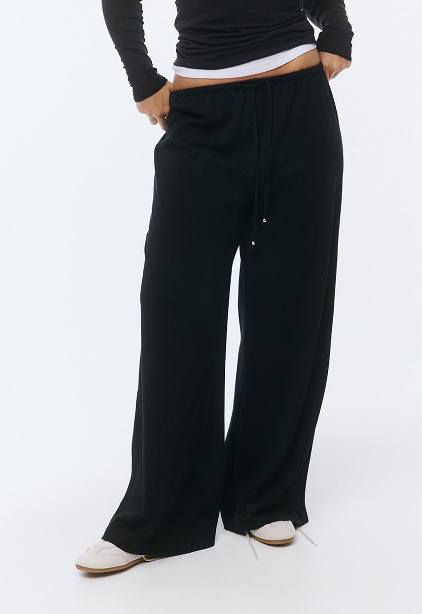 H&M - Cotton drawstring trousers - black