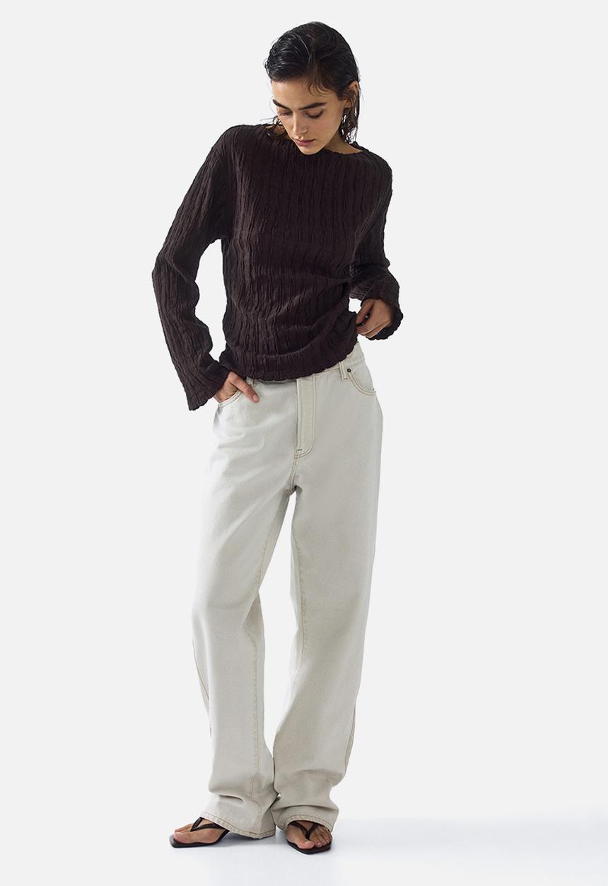H&M - Boat-neck top - dark brown