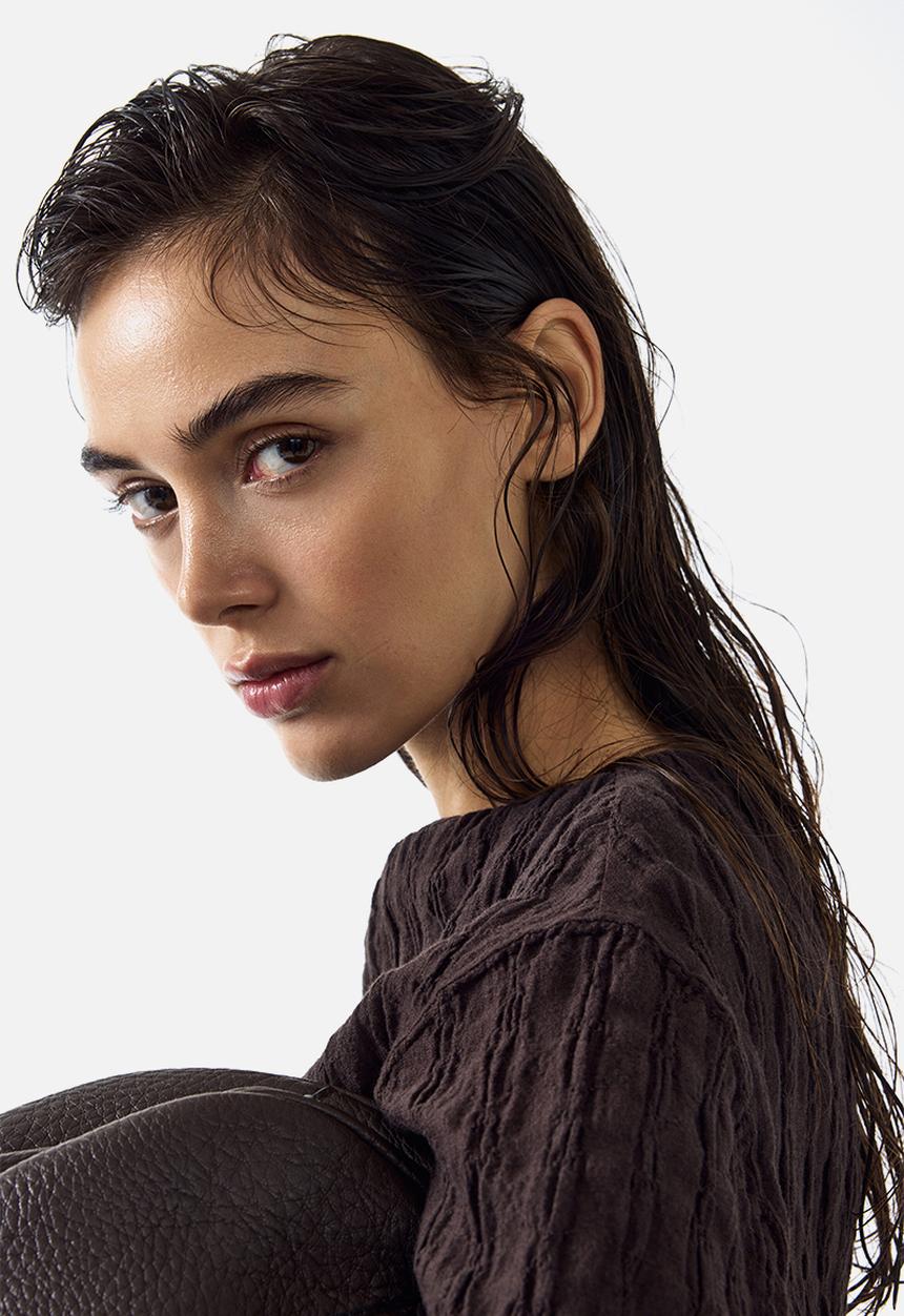H&M - Boat-neck top - dark brown