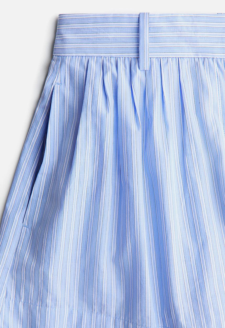 H&M - Tailored cotton shorts - light blue/striped
