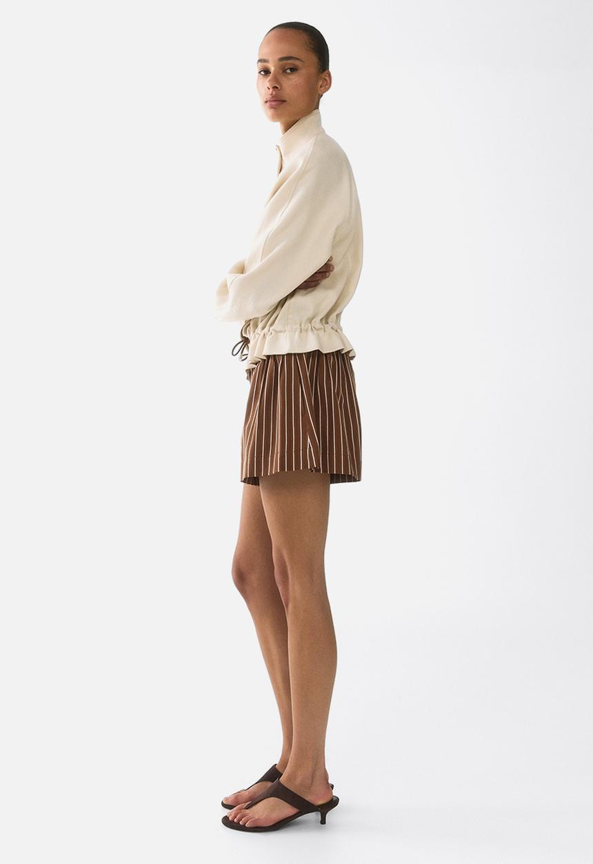H&M - Tailored cotton shorts - brown/striped
