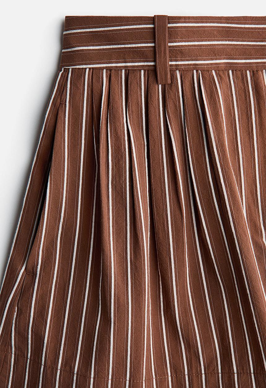 H&M - Tailored cotton shorts - brown/striped