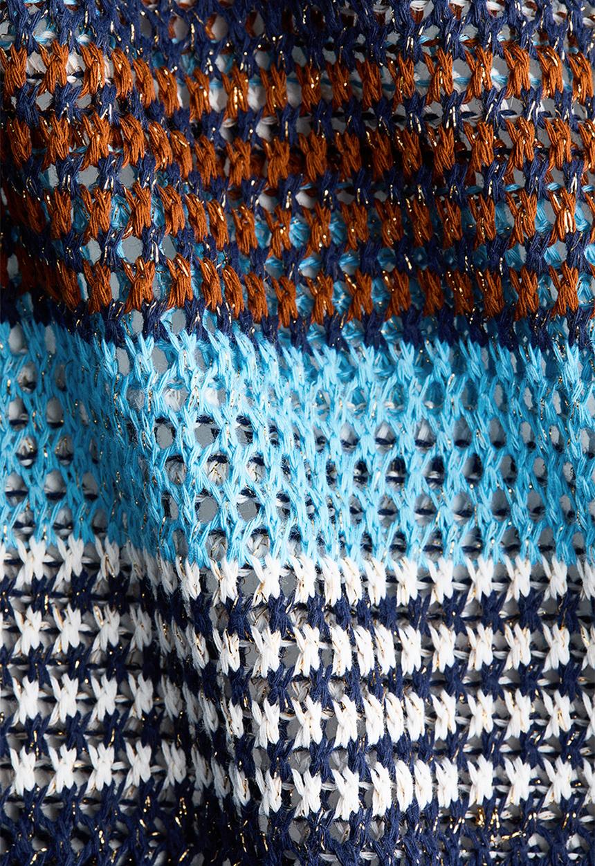 H&M - Glittery hole-knit dress - blue/brown