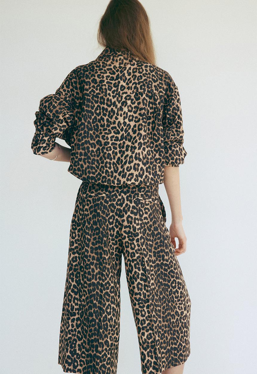 H&M - Wide culottes - beige/leopard print