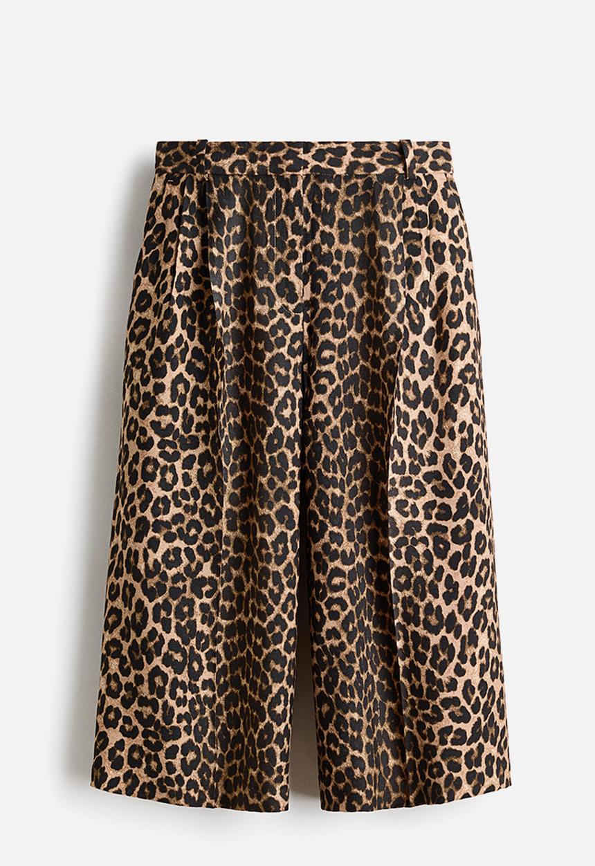 H&M - Wide culottes - beige/leopard print