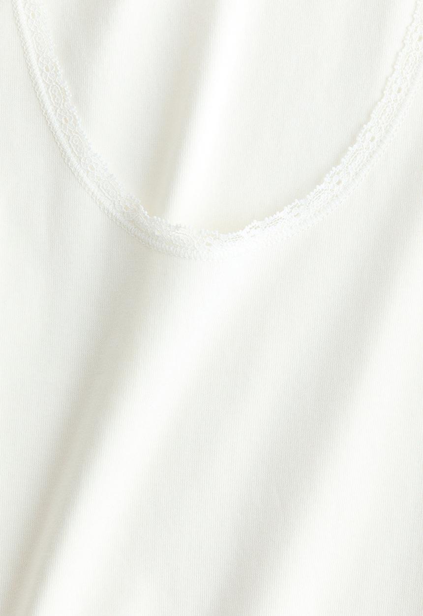 H&M - Lace-trimmed vest top - white