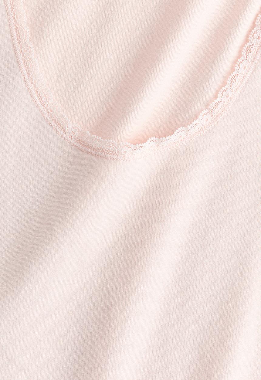 H&M - Lace-trimmed vest top - light pink