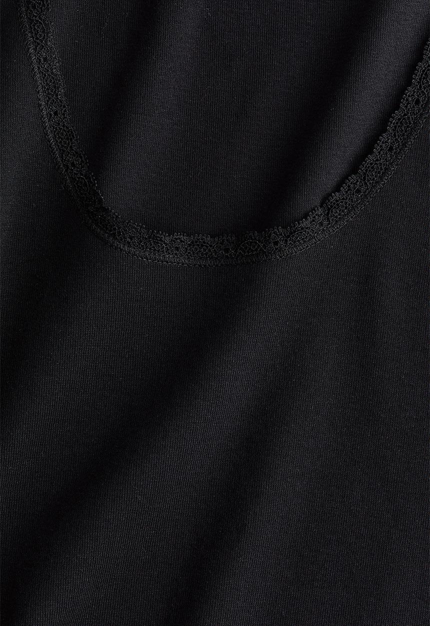 H&M - Lace-trimmed vest top - black