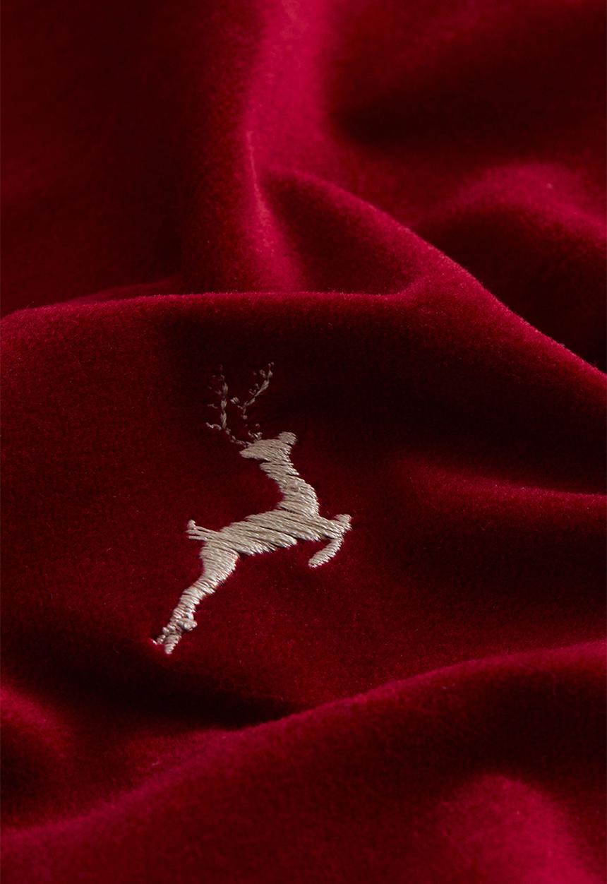 H&M - Embroidery-motif cushion cover - red/reindeer