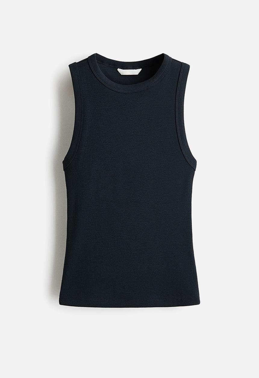 H&M - Ribbed vest top - navy blue