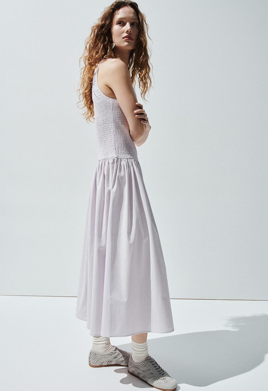H&M - Smocked seersucker dress - light purple