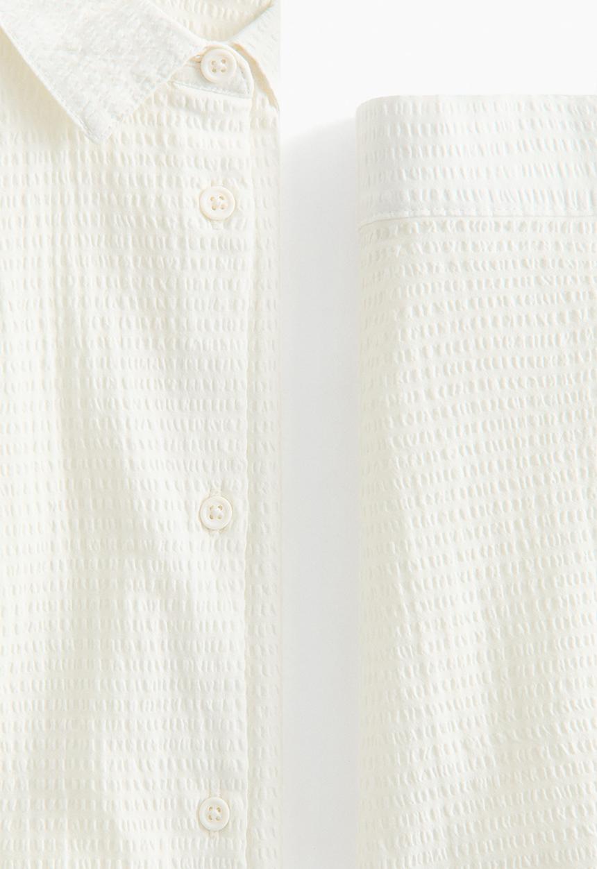 H&M - Cotton seersucker pyjamas - white