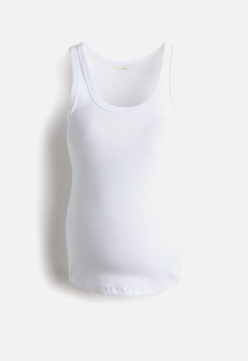H&M - Mama ribbed vest top - white