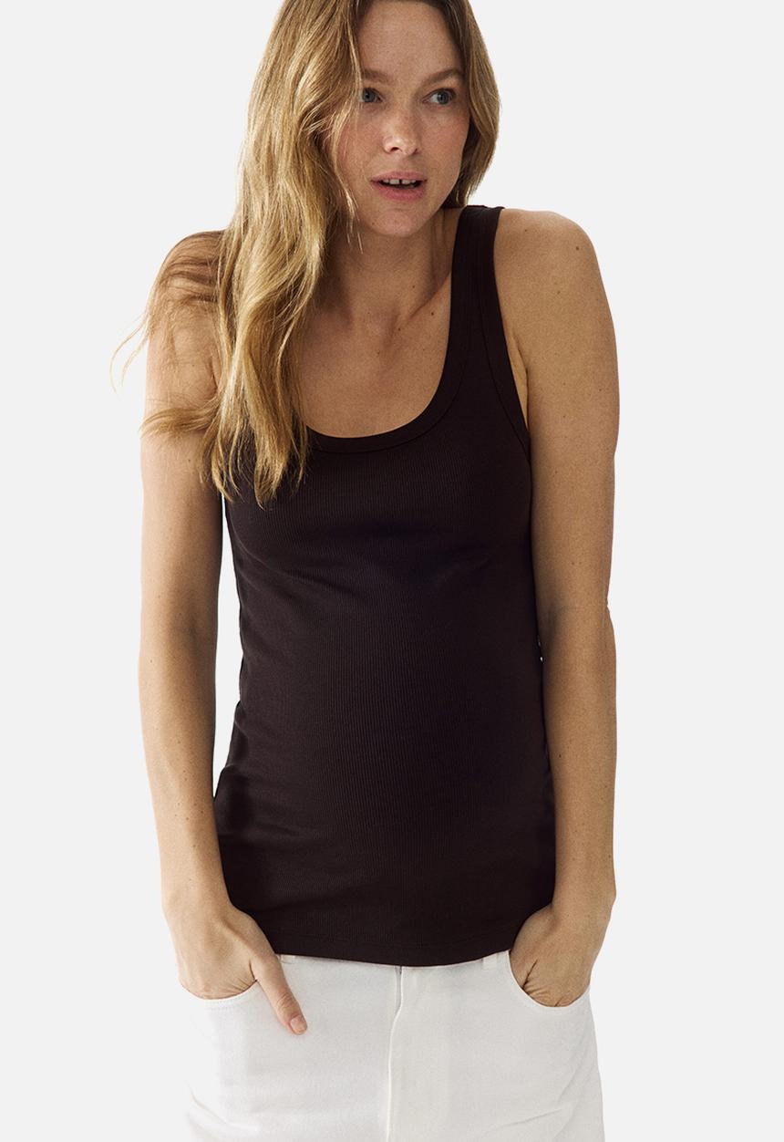 H&M - Mama ribbed vest top - dark brown