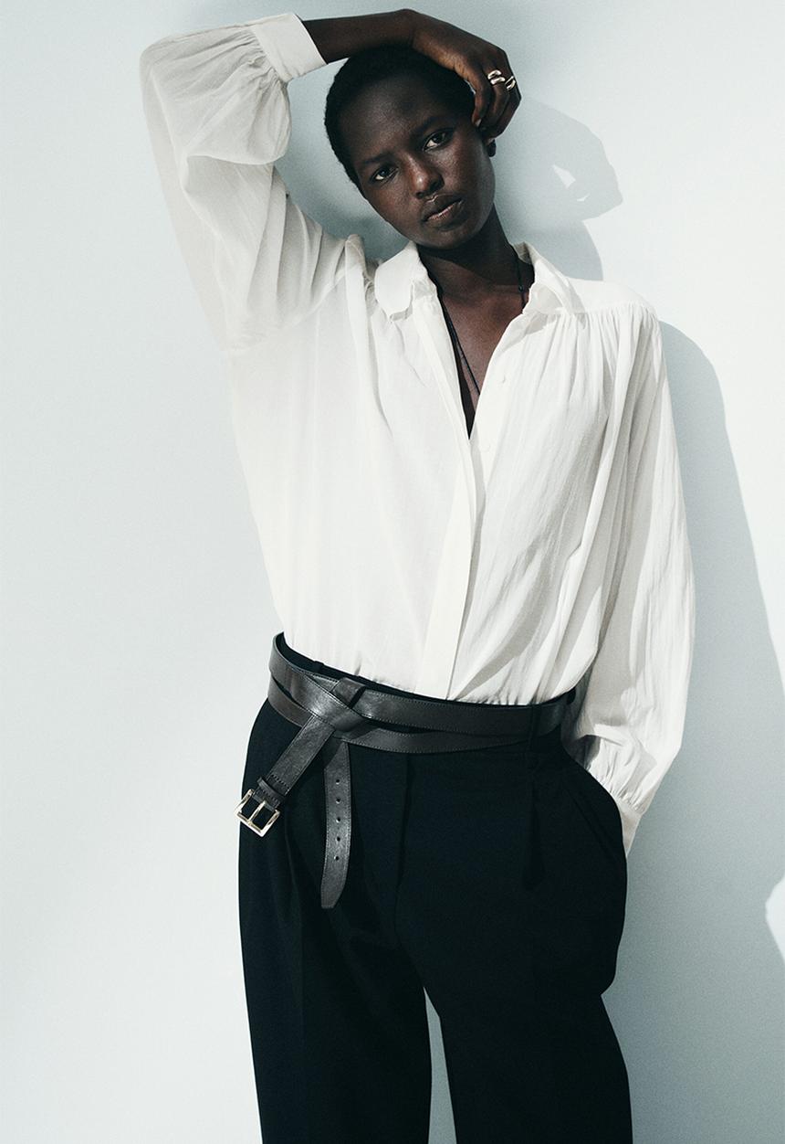 H&M - Gathered blouse - white