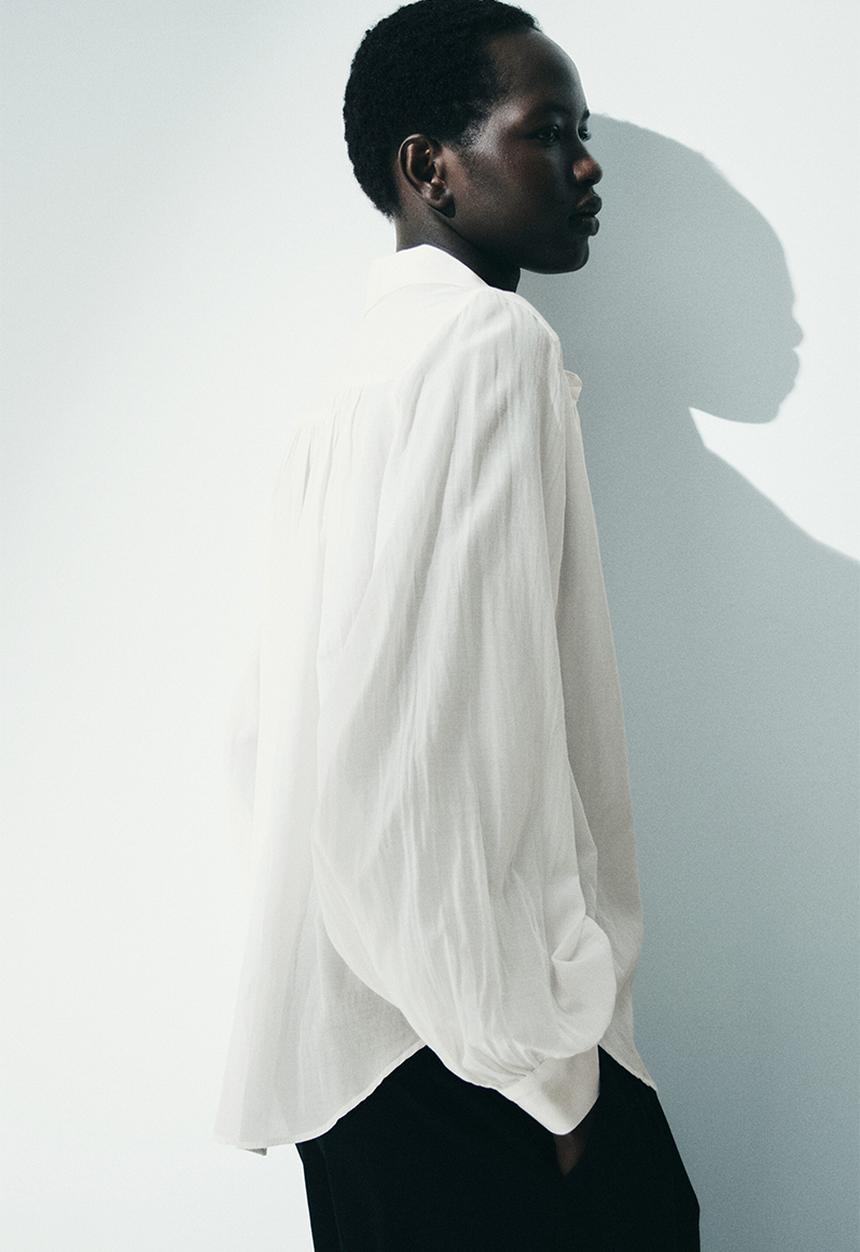 H&M - Gathered blouse - white