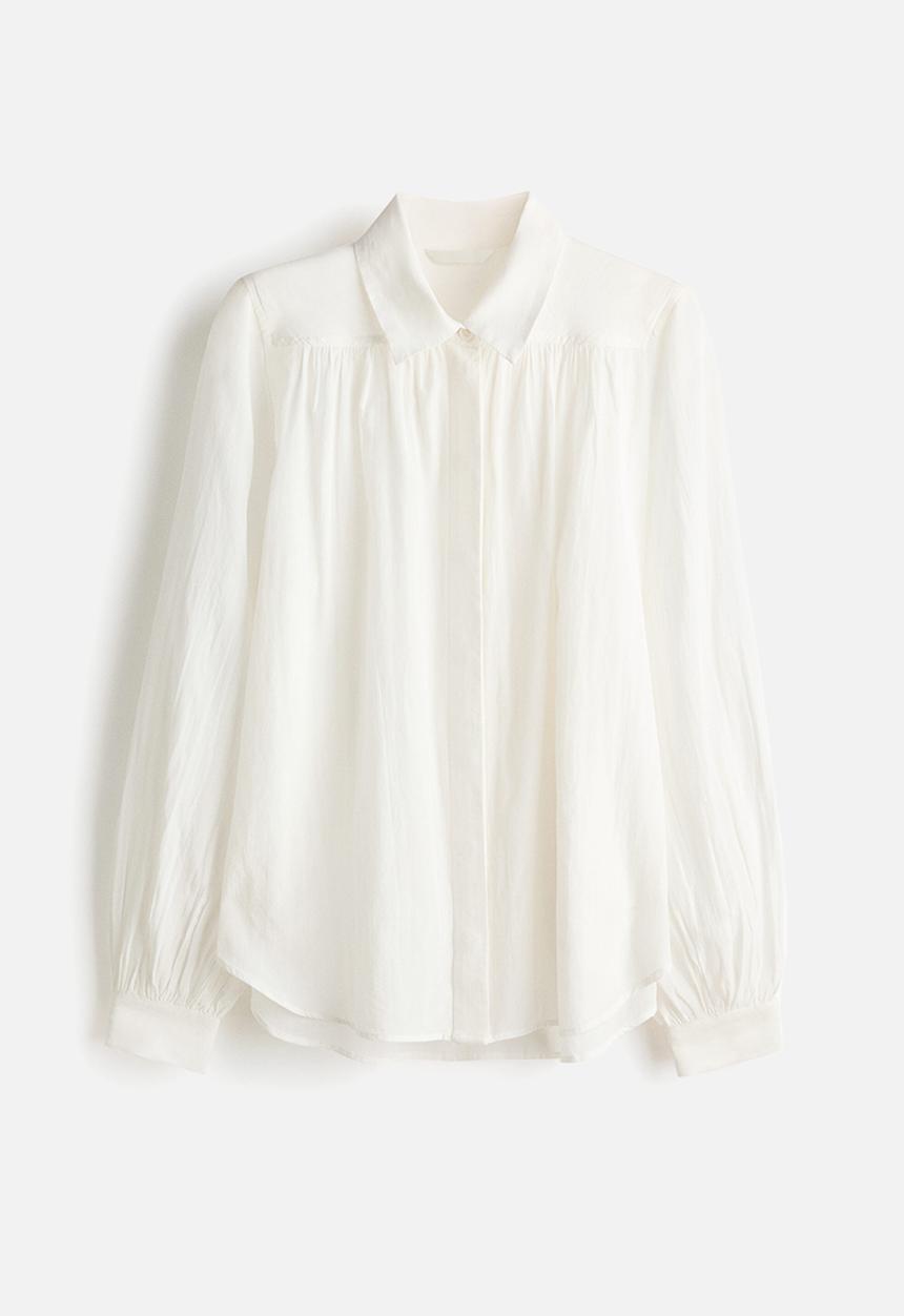 H&M - Gathered blouse - white
