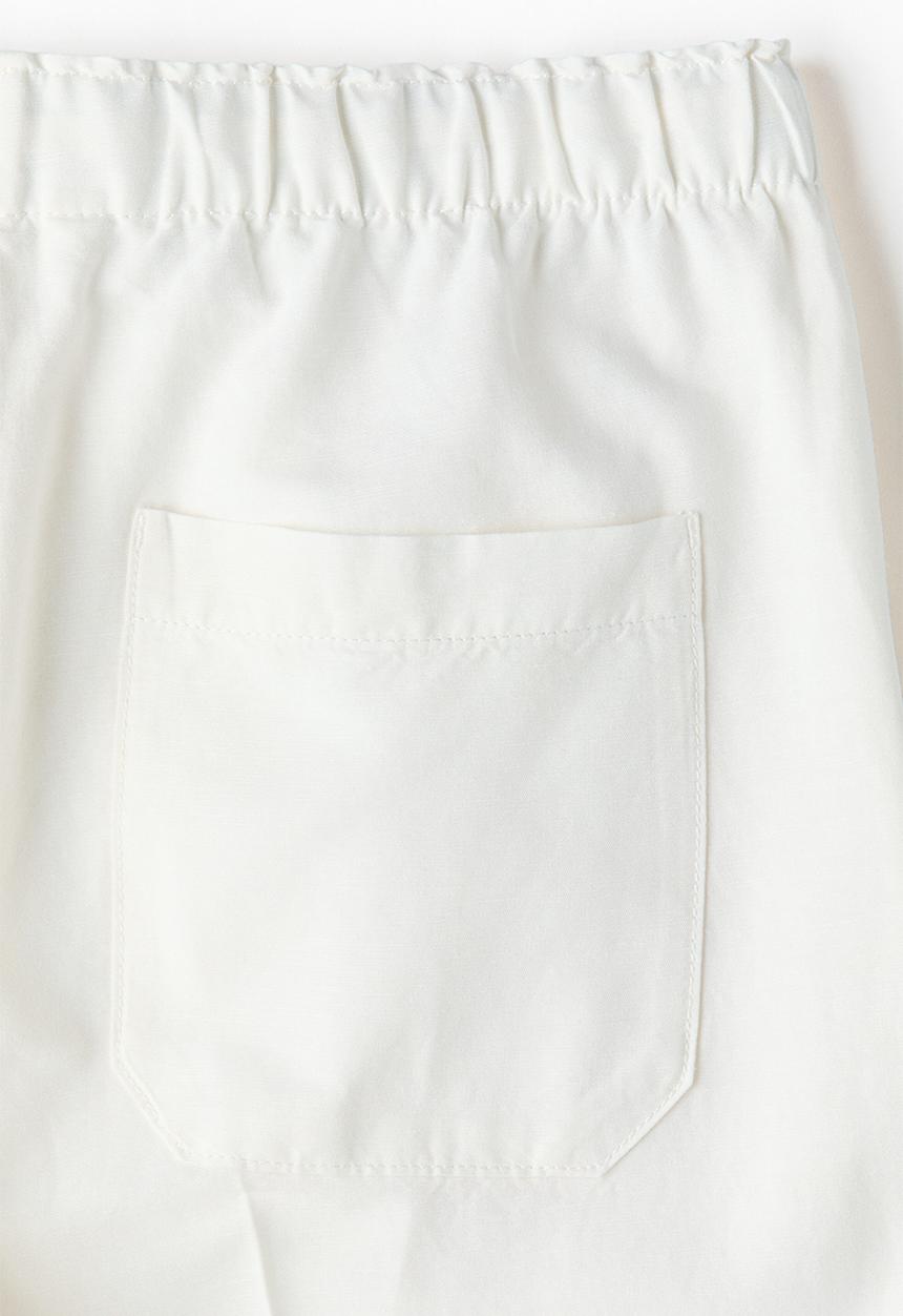 H&M - Linen-blend drawstring trousers - white