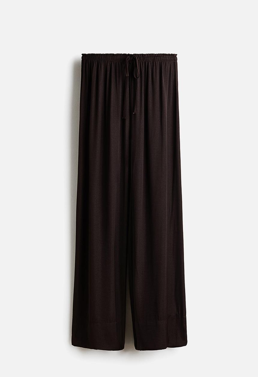 H&M - Wide drawstring trousers - dark brown