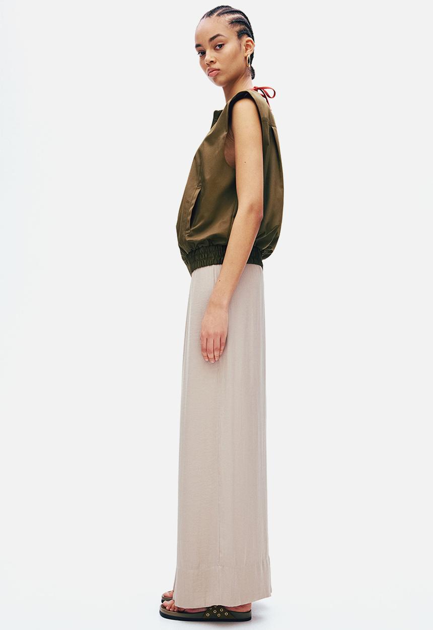 H&M - Wide drawstring trousers - greige