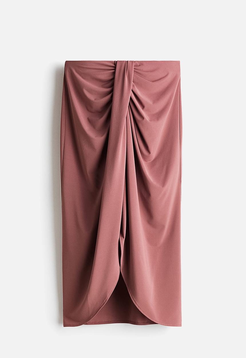 H&M - Draped jersey skirt - dark dusty pink