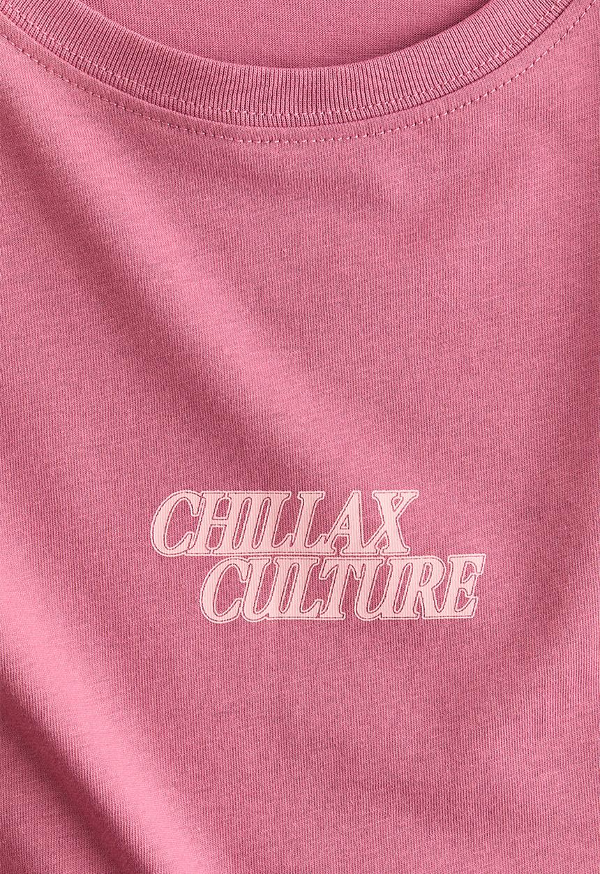 H&M - Printed t-shirt - pink/chillax culture