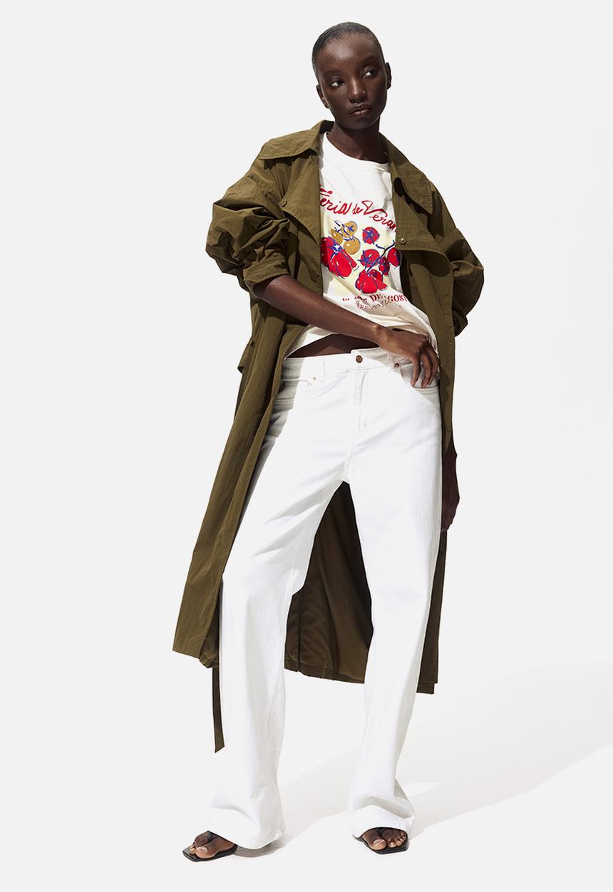 H&M - Printed t-shirt - ivory/feria de verano