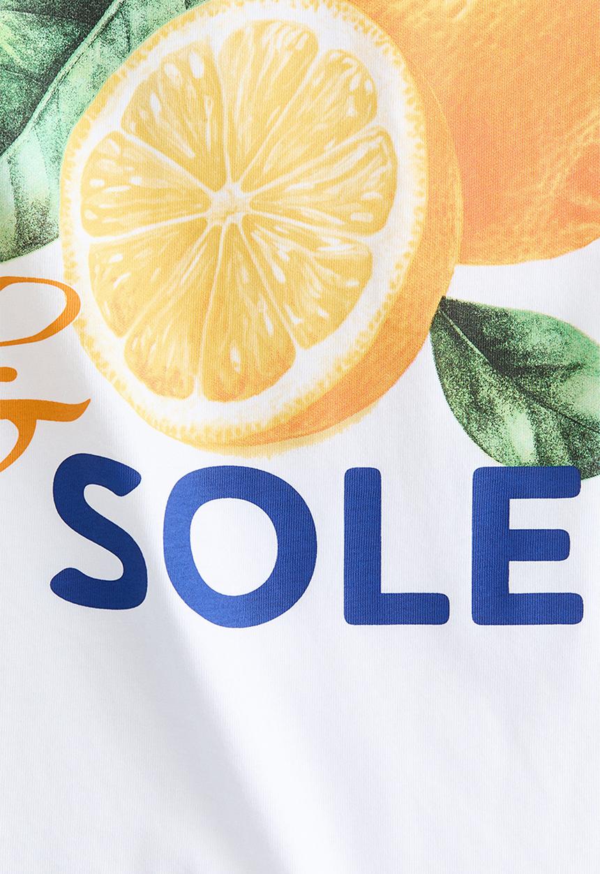 H&M - Printed T-shirt - white/lemons