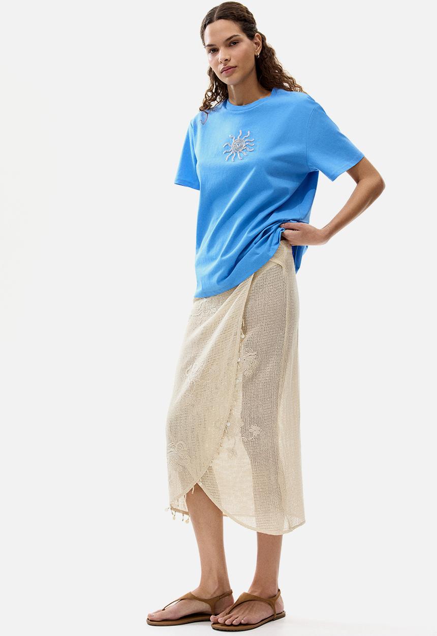 H&M - Motif-detail t-shirt - blue/sun