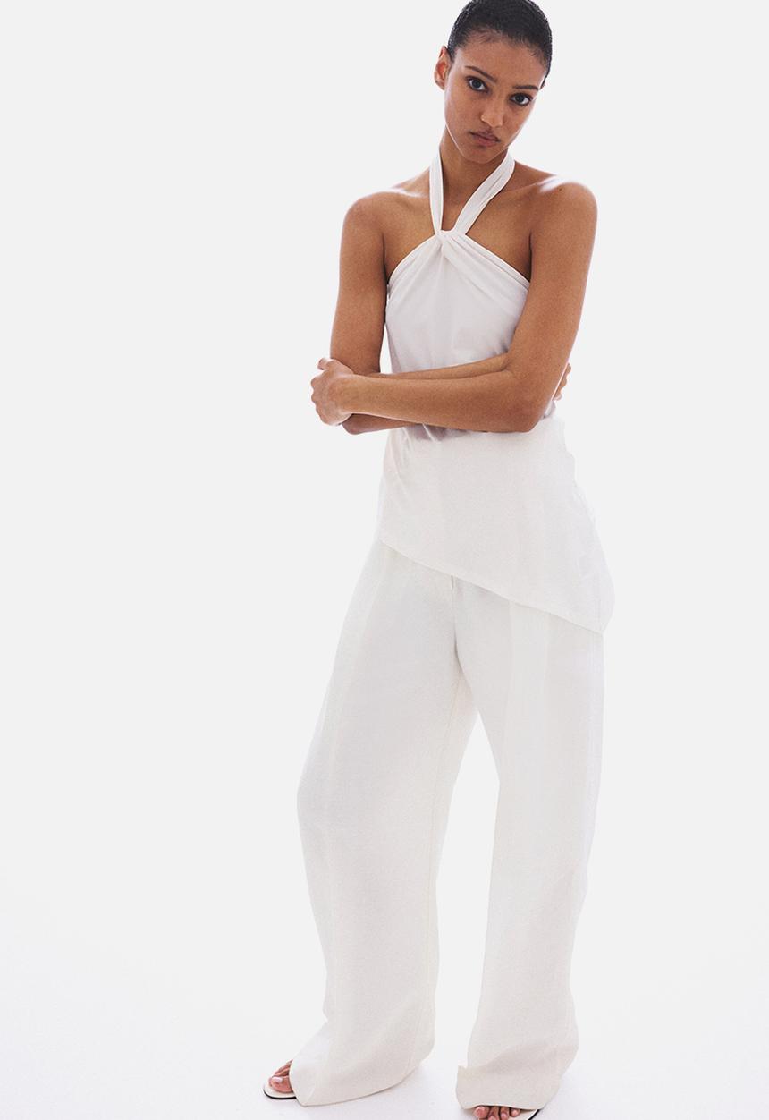 H&M - Draped halterneck top - white