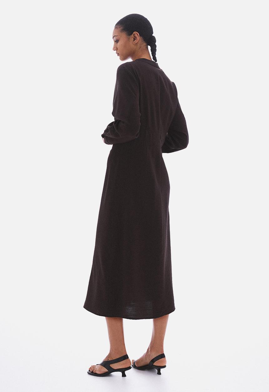 H&M - Tie-belt dress - dark brown