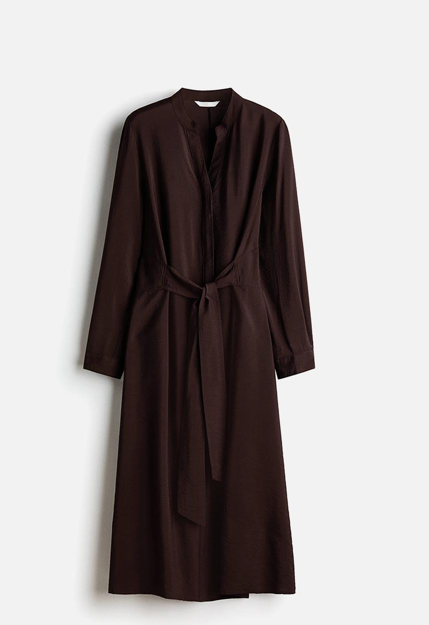 H&M - Tie-belt dress - dark brown