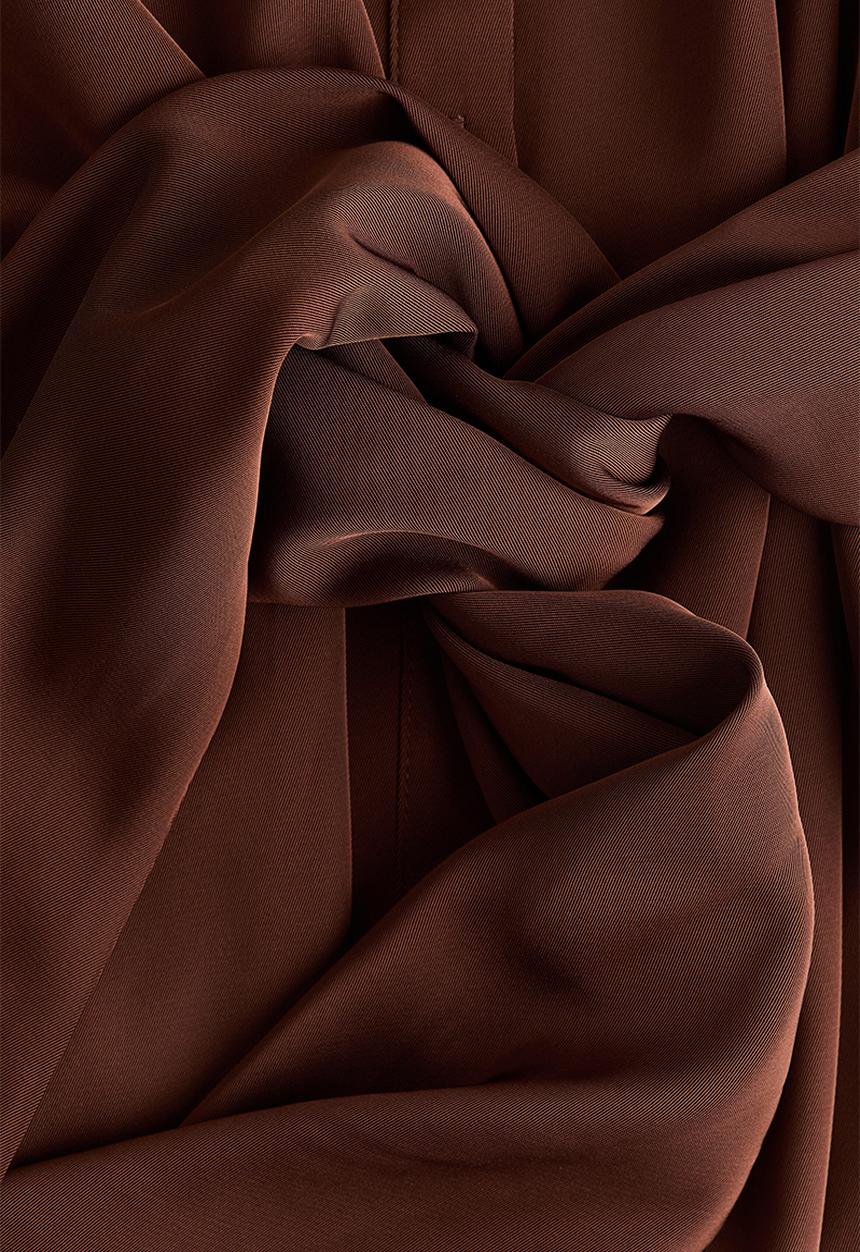 H&M - Tie-detail shirt dress - rust brown