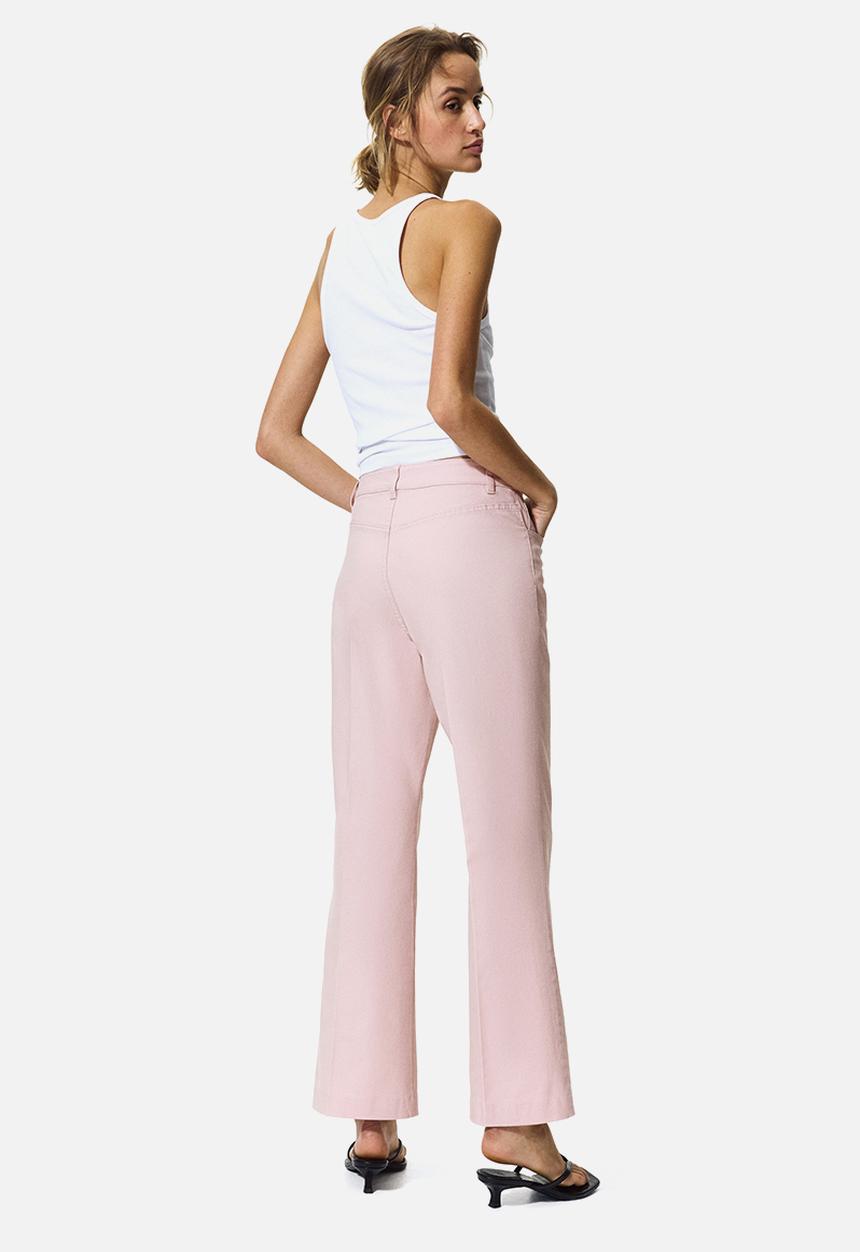 H&M - Bootcut cotton canvas trousers - light pink
