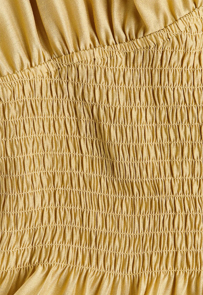 H&M - Smocked top - dusty yellow