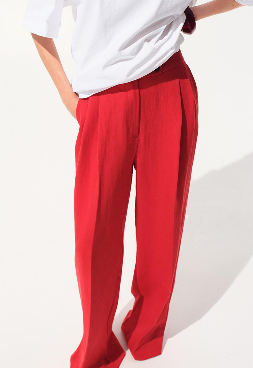 H&M - Wide tailored trousers - bright red