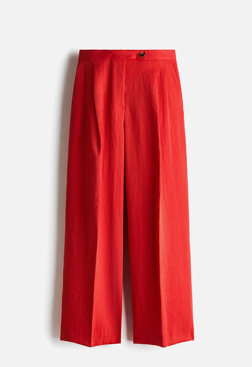 H&M - Wide tailored trousers - bright red